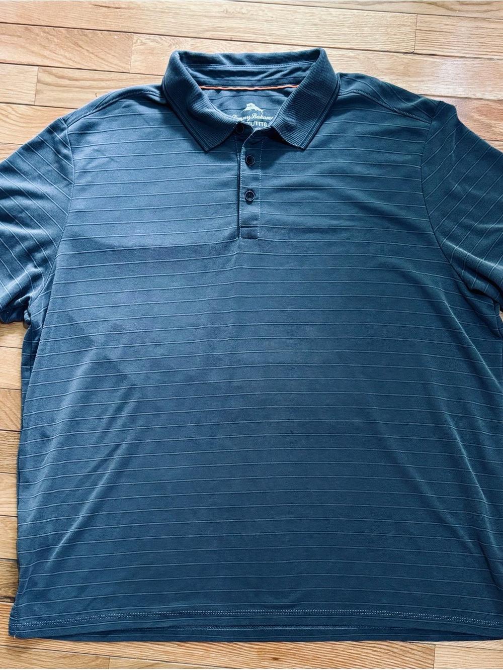Tommy Bahama Men's XXXL Big & Tall Charcoal Striped Short Sleeve Logo Knit Polo